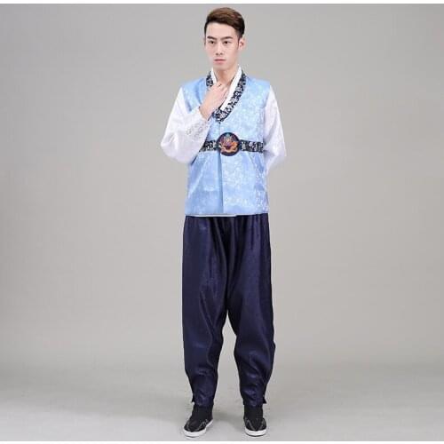 New Arrival Men Korean Hanbok Traditional Clothing 3 PCS Hanfu Korea Folk Clothes Stage Performance Party Cosplay Costume