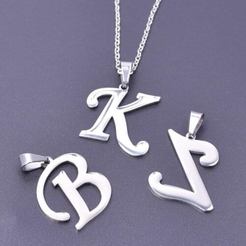 Initial Stainless Steel Necklace 26 Letters Charm Pendant Necklace For Women Men Golden Silver Color Fashion Personality Jewelry