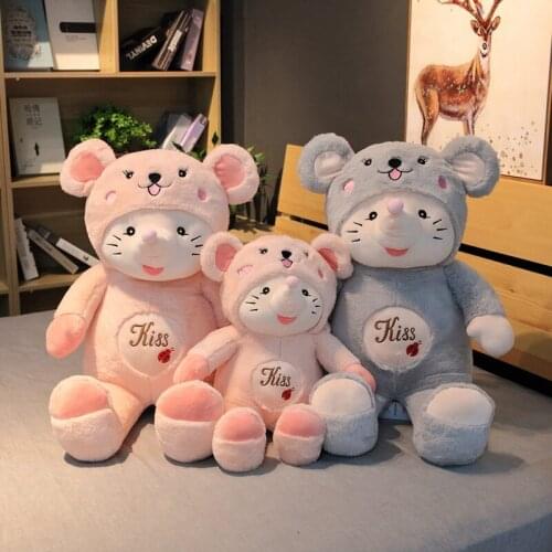 40-85cm Hamster Mouse Plush Toy Stuffed Soft Animal Rat Doll Lovely Kids Baby Toy kiss Mouse Pillow Birthday Gift for Children