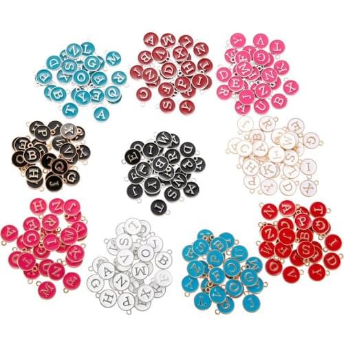 YuenZ 26pcs A-Z letter DIY accessories enamel alphabet charms alloy small pendant for bracelet 15*13mm W85