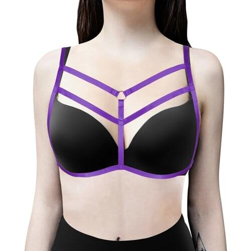 Harness for Women Bondage Body Crop Tops Hollow Bra Fetish Lingerie Adjust Punk Goth Strap Cage Festival Rave Costume Garters