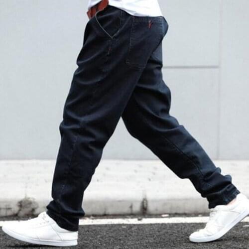 Harem Jeans Men Casual Denim Pants Loose Baggy Hip Hop Joggers Jeans Pants Black Trousers Clothes