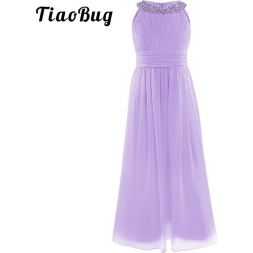 Chiffon Junior Bridesmaid Dress Princess Girl Long Dress First Communion Clothing Kids Dresses for Girls Wedding Party Dress