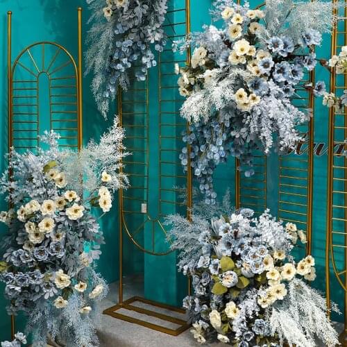 Blue Artificial flower Romantic blue Starry Ocean series wedding backdrop decoration flower stage decoration Flower wall