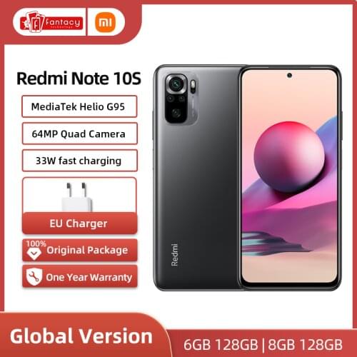 Global Version Xiaomi Redmi Note 10S Smartphone 64MP Quad Camera Helio G95 6.43" AMOLED DotDisplay 5000mAh 33W