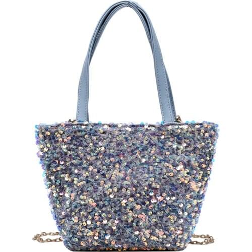 Handbags Shoulder Bag Travel Chain Bling Fashion Crossbody Bag Sequins Armpit Bag 2021 Summer High-Quality Pu Leather