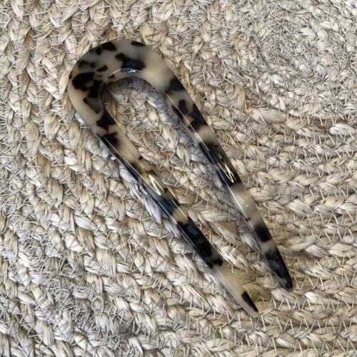 U Shaped Hair Pin Fork Sticks 2 Prong Acetate Tortoise Shell Hairpin Chignon Pin U90E