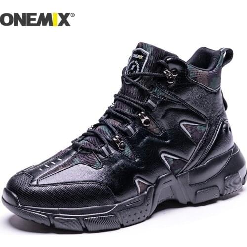 ONEMIX High Top Outdoor Shoes Breathable Waterproof Anti-slip Wear-resistant Lightweight Running Climbing Fishing Hiking Boots