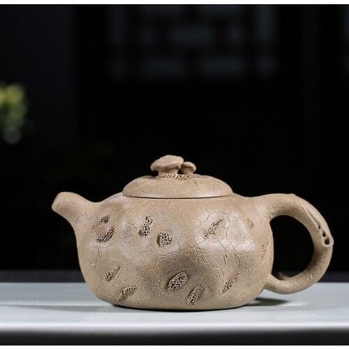 Yixing Purple Sand Pot Hand-Made Mud Ganoderma lucidum for Spring Pot Kungfu Teapot Set Wholesale