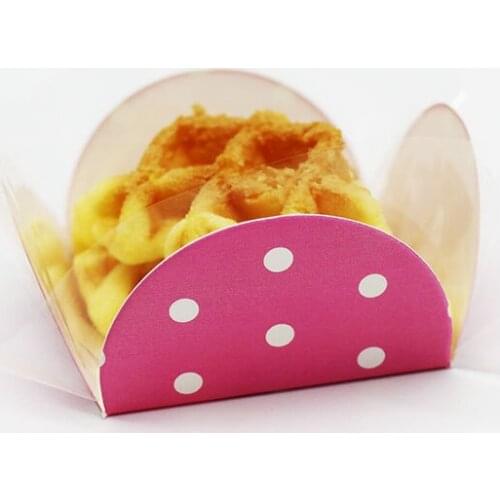 10pcs/lot pink and white dots theme chocolate wrapper pink dots theme birthday party decorations pink dots chocolate holder