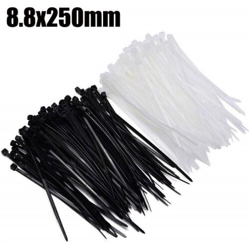 100PCS Nylon cable tie 8.8mm wide X250mm length, cable binding strap