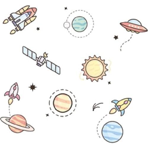 120MM×60MM Cosmic Spaceship Sun Star Rocket Mercury Saturn Waterproof Small Fresh Tattoo Sticker