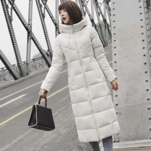 2021 Plus Size Women 6XL Long Cotton Jacket Winter Hooded Thicken Slim Clothes Korean Style Coats Female Chaqueta Mujer Invierno