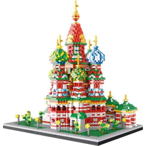 4650pcs World Famous Architecture Saint Basils Cathedral Palace 3D Model Diamond Mini DIY Micro Building Blocks Bricks Toy 9918