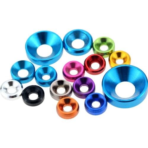5 Pcs M2 M2.5 M3 M4 M5 Aluminum Colorful Anodized Countersunk Head Bolt Washers Alloy Gasket For Car Accessories Model Dedicated