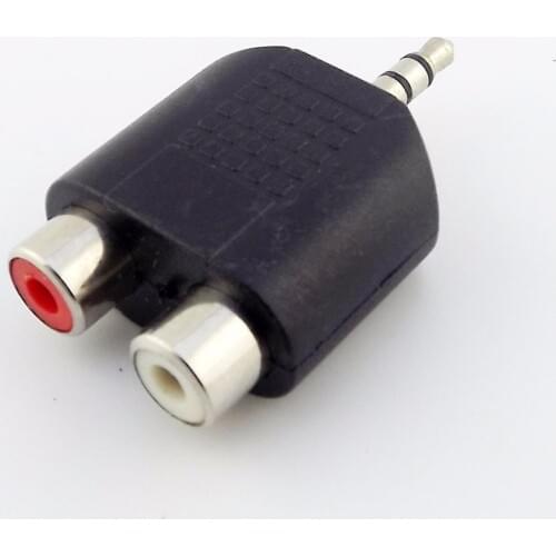 5pcs Nickel 3.5mm Male Stereo to 2 RCA Female Y Splitter Audio Adapter Converter