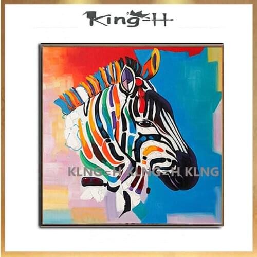 Horses Abstract Oil Painting Wall Art Home Decor Picture Modern Colorful zebra Oil Painting On Canvas Handpainted No Framed