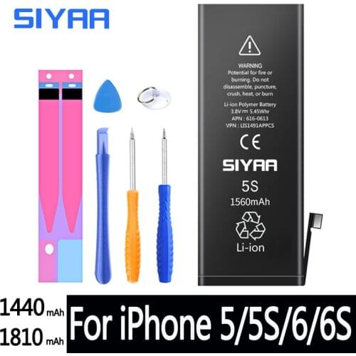 SIYAA Battery For iPhone 5S 6 6S 5 4S Replacement Batteries High Capacity Bateria Lithium Polymer For iPhone 6 + Free Tools
