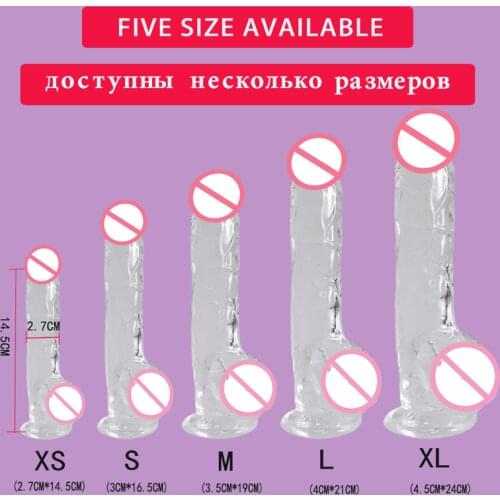 Anal Masturbator Dildo Realistic Translucent Soft Jelly Big Penis Dick Suction Cup Anal Butt Plug Sex Toys For Adult Woman Men