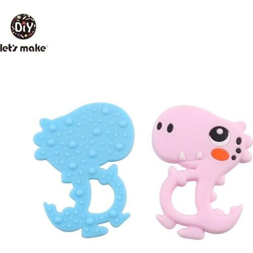 Lets make Silicone Teether Food Grade Soft Dinosaur Pendant Necklace Baby Chewing Toys BPA Free Accessories Baby Teethers