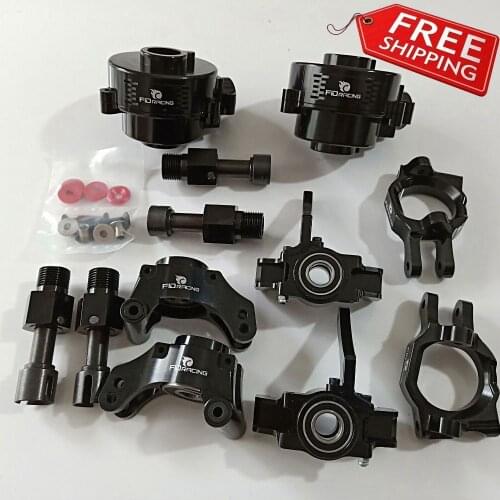 FID racing CNC front + rear wheel Hub Carrier mount + Castor Block + gearbox for Losi DBXL DBXL-e black color