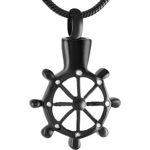 IJD9391 Multi-colored Compass Cremation Jewelry Hold Human Ashes Keepsake Stainless Steel Memorial Urn Pendant Necklace For Men