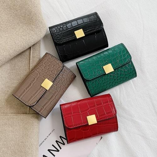 Lady Snap Fastener Zipper Short Clutch Wallet Pu Leather Fashion Small Female Purse Short Purse Vintage Women Wallet
