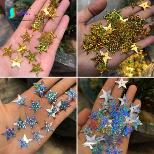 LASER 20mm 1-Middle Hole Holographic Gold Silver Decorate Pants Hat Shoes Skirt Material Star Sequins WEIGHT 500g/250g A0214L
