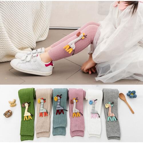 Girl Leggings Warm Pants Cartoon Dear Cute Tights Baby Girls Fashion Candy Color Leggings Cotton Autumn Winter Clothes 1-9 Years