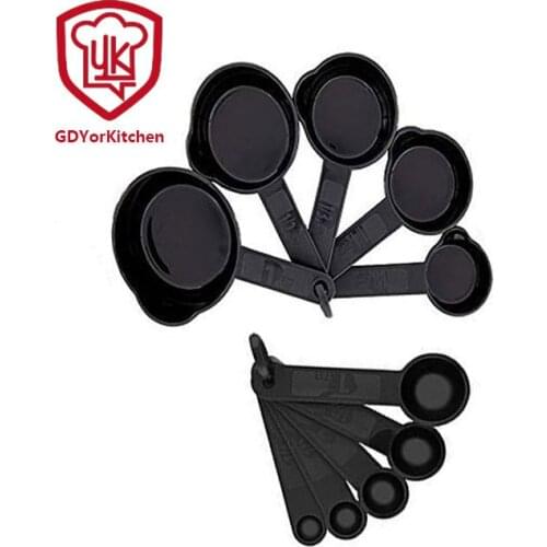 Black plastic measuring cup measuring spoon set of 10 pp measuring spoon set