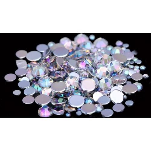 Many Sizes AB Acrylic Rhinestones White Color Shoes Clothing Decorations Sparkling Newest Nail Art Decorations