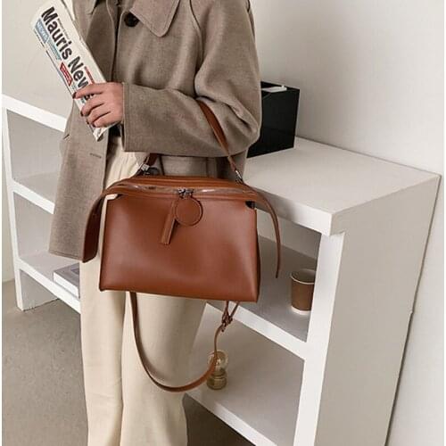 New Multifunctional Women Retro Solid Color Big Capacity Handbag Female Simple Shoulder Bag Casual Travel Womens Crossbody Bags