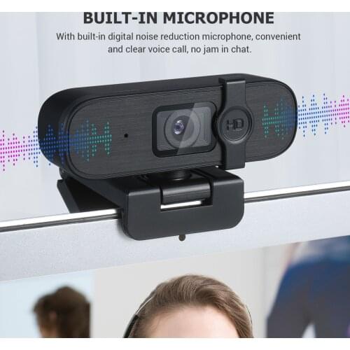 Muslady USBWebcam 2K High-definition WebCamera with Microphone Rotatable Camera for Live Broadcast Video Calling Conference Work