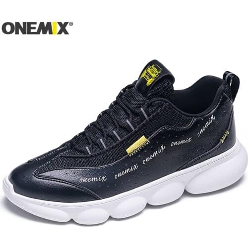 ONEMIX Winter New Men Running Shoes Mesh Uppers Sneaker Man Shoes Outdoor Trainers Comfort Shoes Leather Tennis Shoes Plus Size