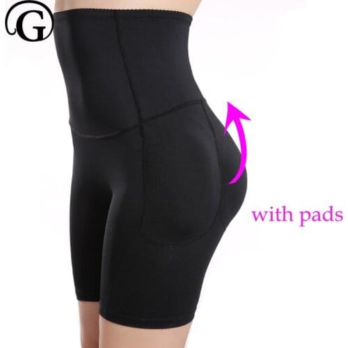 Padded Shaper PRAYGER Butt Lifter Plus Size 4XL Women High Waist Removable Pads Control Panties Slimming Thigh Shapers