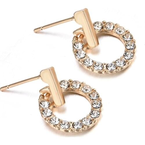 New Fashion Simple Women Stud Wedding Earrings Simple Hypoallergenic Circle Exquisite Mini Earrings Female Jewelry