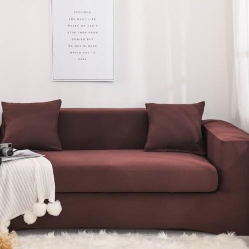 Solid Color Elastic Sofa Cover Spandex Modern Polyester Corner Sofa Couch Slipcover Chair Protector Living Room 1/2/3/4 Seater