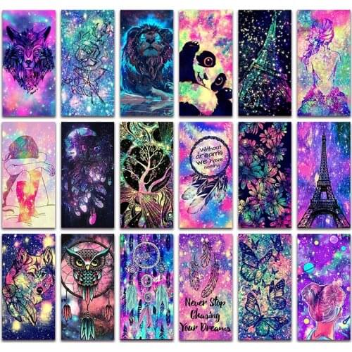 Full square Diamond embroidery Animals lion panda tower beauty Diamond painting colorful wolf flower Diamond mosaic owl feather