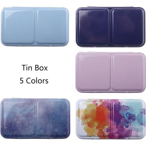 24/48 Grids Starry Empty Palette Painting Storage Iron Tins Paint Tray Box with Half Pans For Watercolor/Oil/ Acrylic Paints