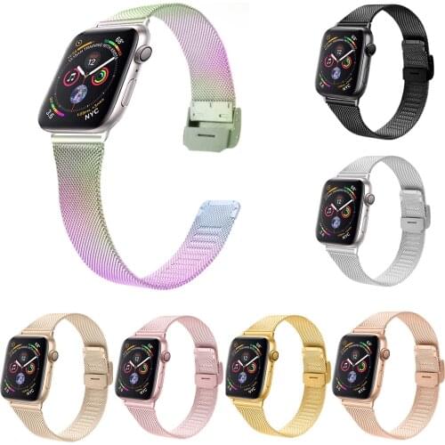 For Apple Watch Meshed Loop Band for iWatch Series 5 4 3 2 Stainless Steel Strap 42/44mm 38/40mm Women Men Watchband Wristbands
