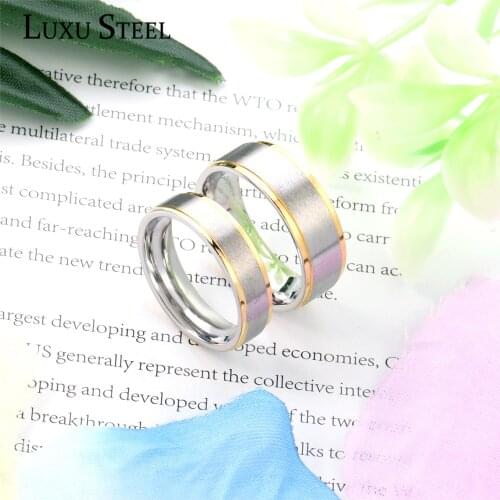 LUXUSTEEL ring set for women jewelry anillos Wedding Stainless Steel Couple Rings Engagement Accessories Lovers Gift