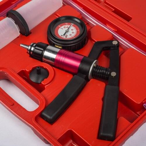Hand Held Vacuum Pump Brake Bleeder Set Bleed tester Tool Kit 2 Jars Car Bike