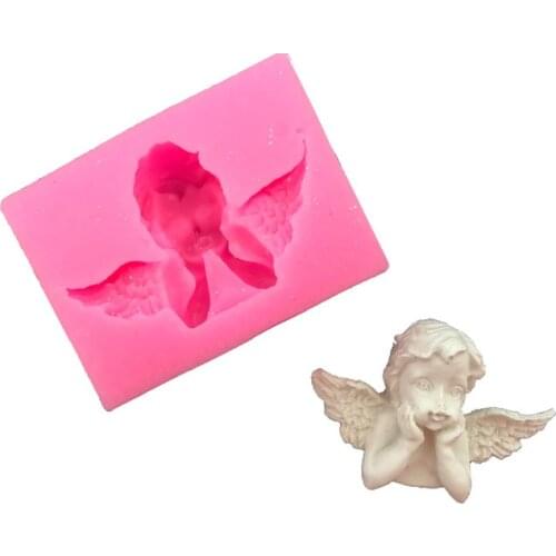 Sugarcraft Support the chin Angel Frame silicone mold fondant mold cake decorating tools chocolate gumpaste mold
