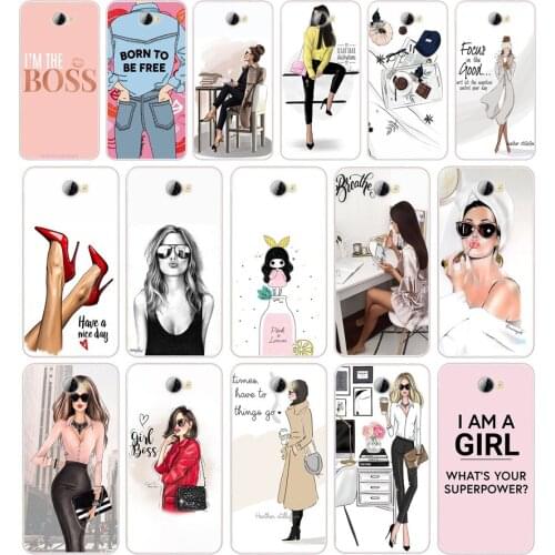 35 Girl Boss Pink Women Cartoon Silicone TPU Cover Phone Case On Case For Huawei Y3 II Y5 II Nova 5T GR3 P40 Lite E Case Soft