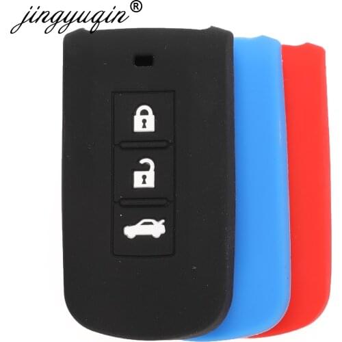 Jingyuqin For Mitsubishi Outlander Lancer 10 Pajero Sport EX ASX Colt Grandis L200 Smart 3 Buttons Silicone Car Key Case Cover