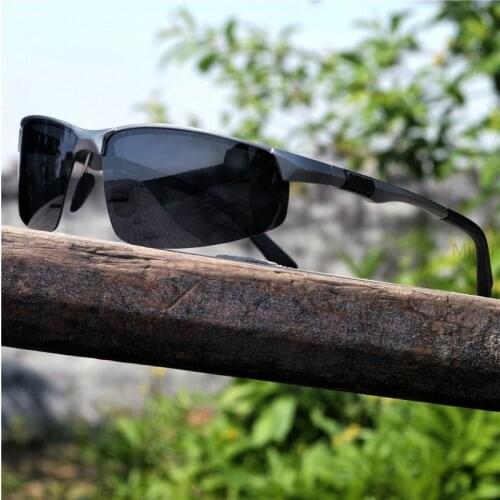 Frameless polarized Aluminum-magnesium Sunglasses Men Women Fashion Shades UV400 Vintage day night Glasses FML