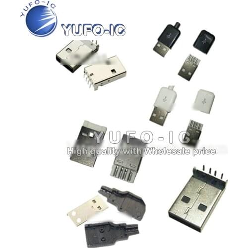 USB2.0 USB/DIY plugA public patch/welding wire/wiring/Plug plate 90-degree bend needle three-piece set