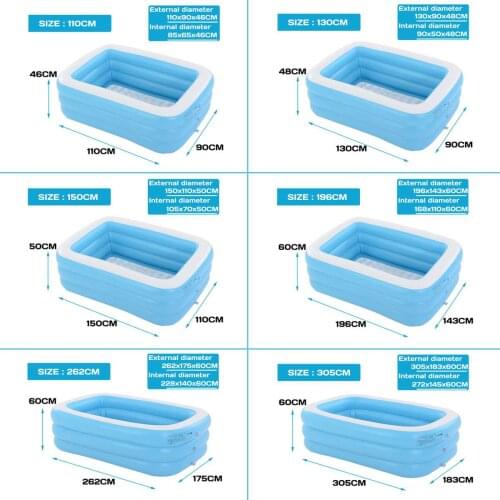 Thicken Inflatable Swimming Pool Family Adults Pool Kids Bathing Tub Outdoor Pond Indoor Inflatable bathtub For 110cm-305cm