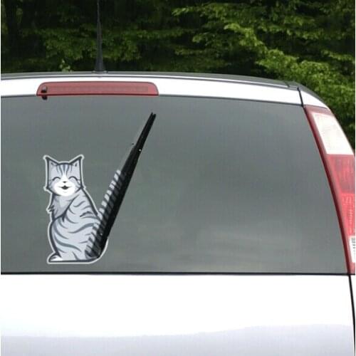 Aliauto Funny Car Decals Moving Cat Tail Wiper Stickers Rear Windshield Accessories For Ford Focus Kia Vw Golf 7 Skoda Peugeot