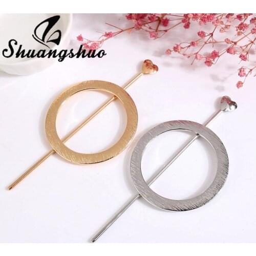 Ladies Minimalist Hairpin Hollow Round Pierced Hair Clip Faux Pearl Charms Slide Comb Styling Ponytail Holder Bun Maker Bijoux